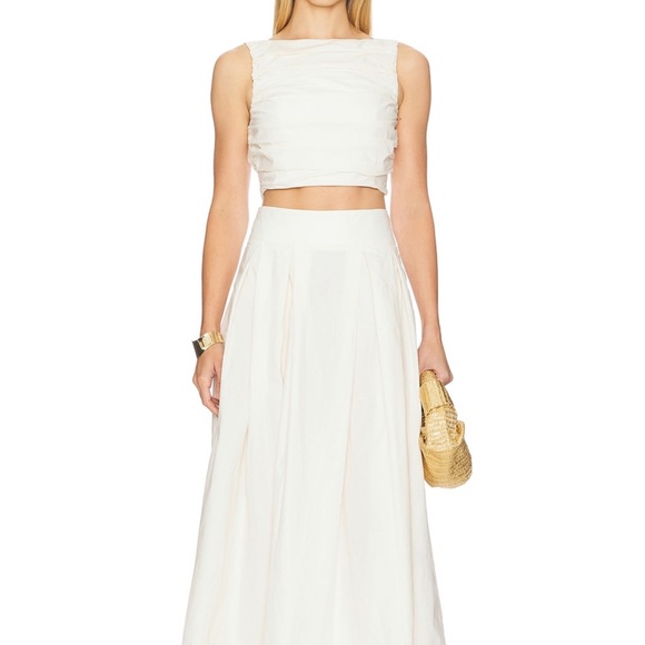 Camila Coelho Maisy Top/Maxi Skirt White Two-Piece Dress Set